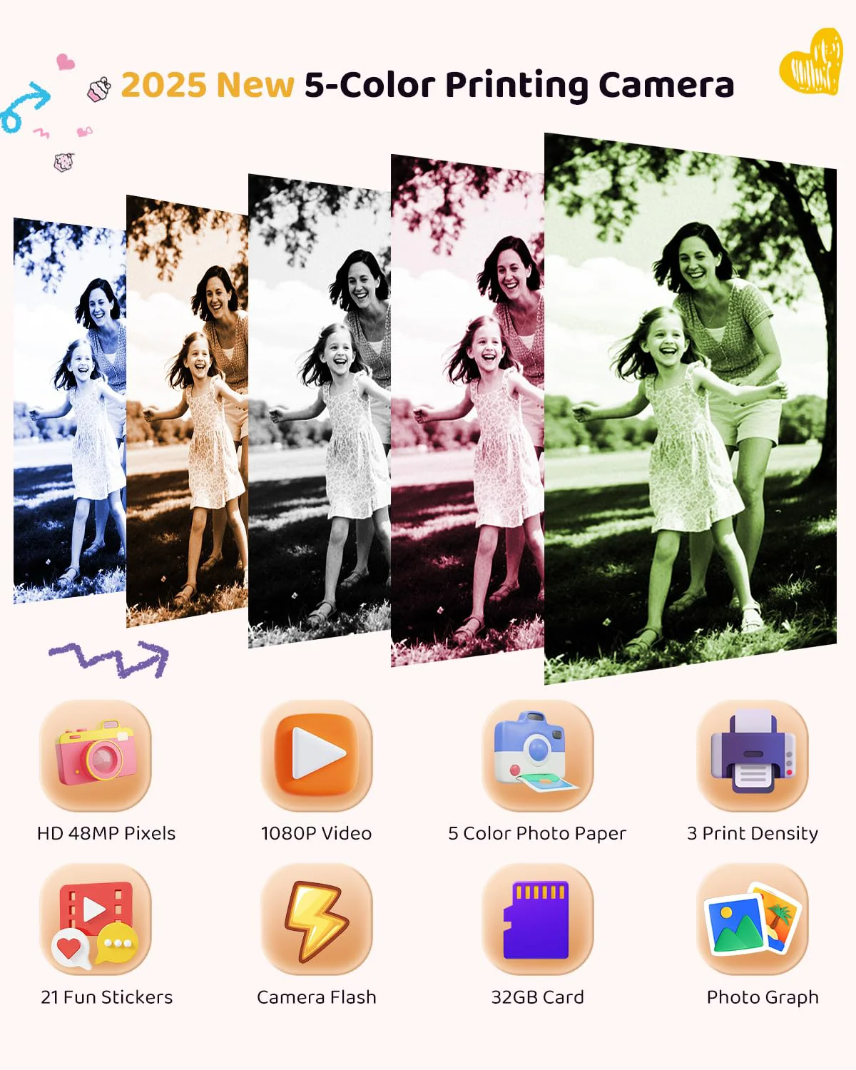 [Instant Print Paper]Rolls Kids Camera Instant Print Paper | 57x25mm Thermal Paper Compatible with Most Kids Instant Print