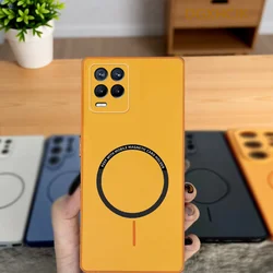 Enhanced Shookproof Magnetic Silicone Back Cover - Colorful and Durable Design for Realme 8 (XCK orange)