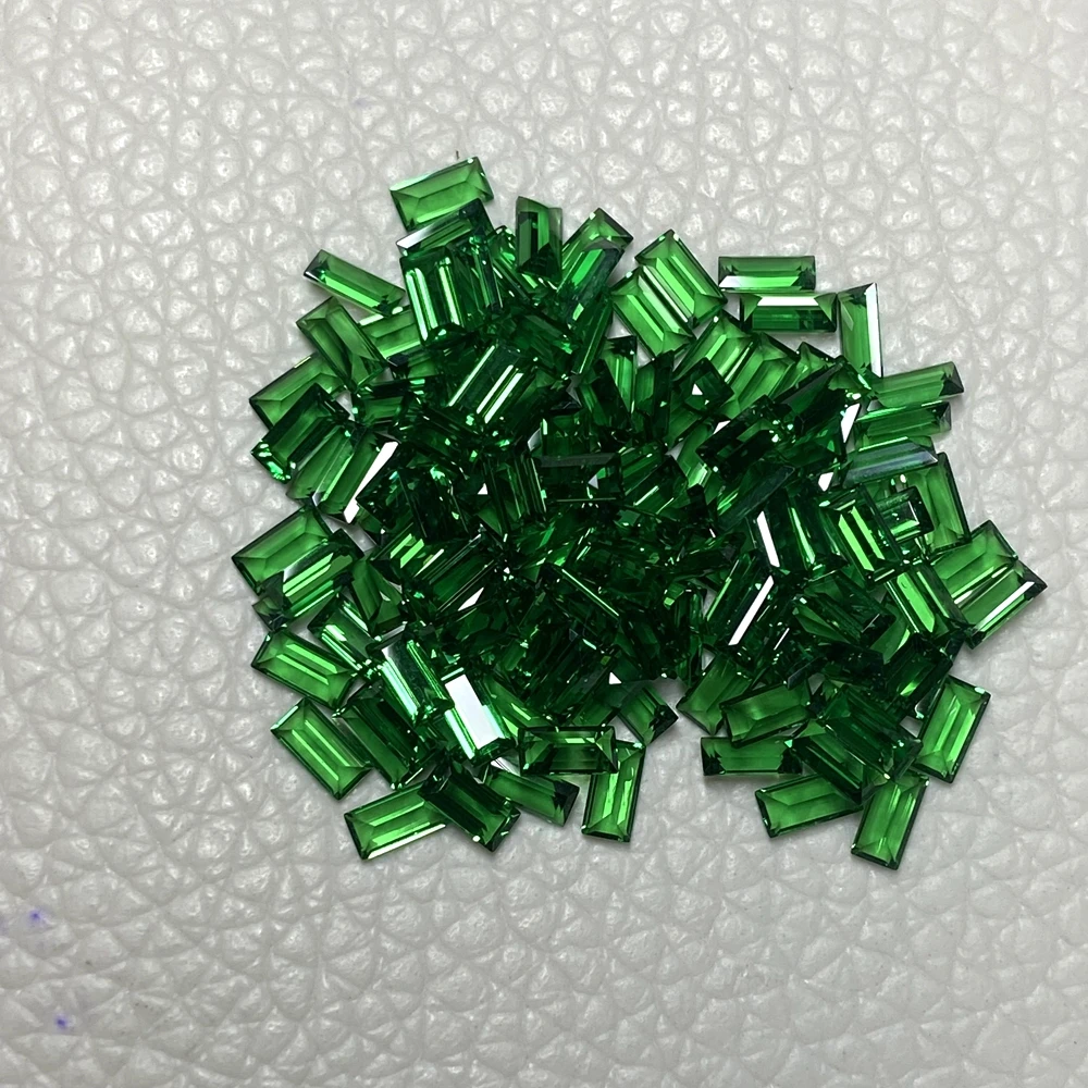 Meisidian 5A Quality 2x4mm Baguette Cut Lab Grown Emerald Stone For Ring Making