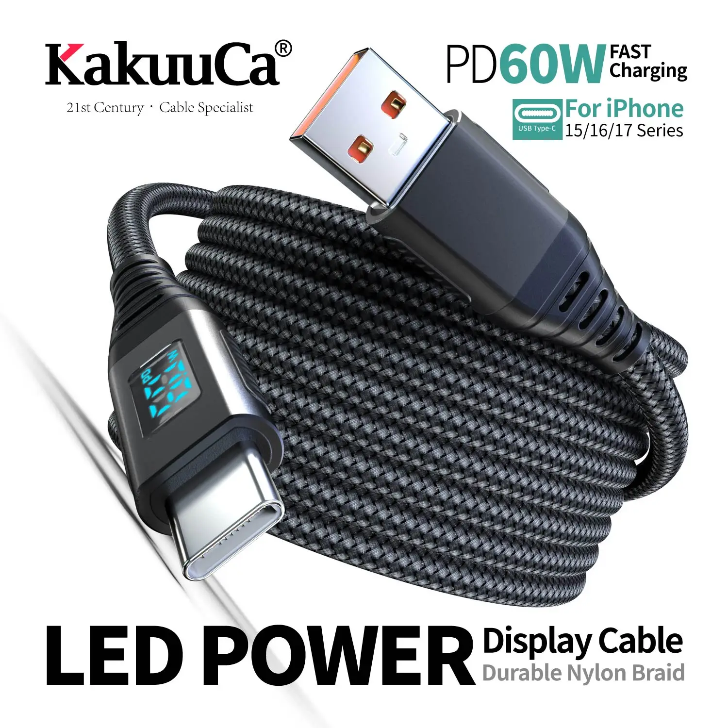 Premium 3-Pack USB A to USB-C Fast Charging Cables (1m, 2m, 3m) 3.1A
