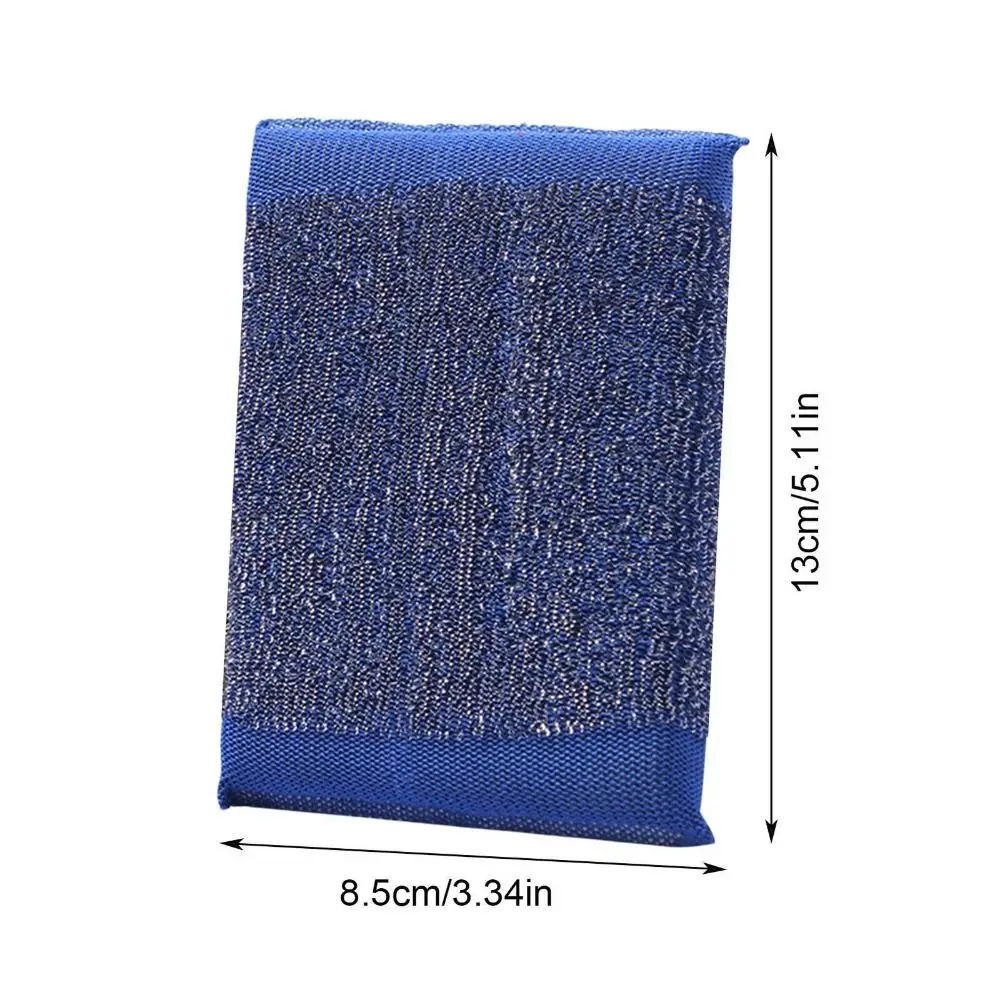 6Pcs Sponge Stainless Steel Wire Washing Pads Non-Scratch Dishes Scrub Sponges High Quality Reusable Dishwashing Sponge