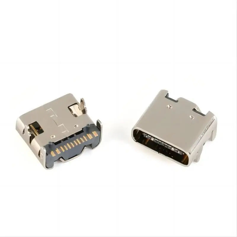 

50pcs SMD USB-3.1 socket Type-C female 16P HD transmission interface 4 fixed pins Bidirectional