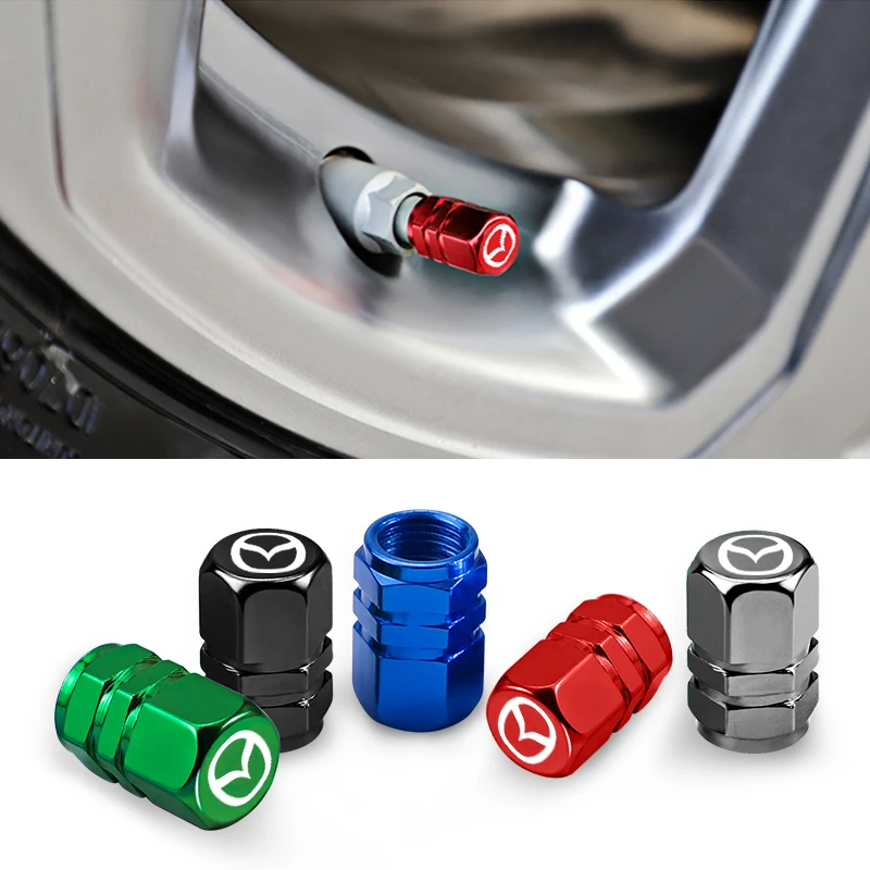 4Pcs Car Wheel Tire Valve Caps Dust Covers Accessories For Mazda 6 3