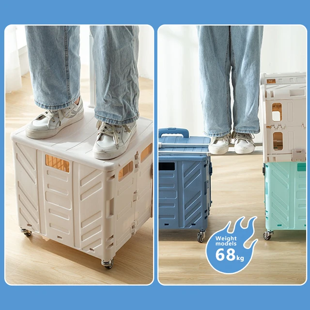 Hordozható Otthoni Élelmiszerbolt Kosár Kültéri Bevásárlókosár Összecsukható Bevásárlókocsi Rúd Meghajtó Húzó Kis Piknik - Image 6