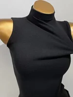 Women's Modal Cotton Svel Vest High Collar Summer Faionable Base irt Versatile Personali T-irt Upper Body