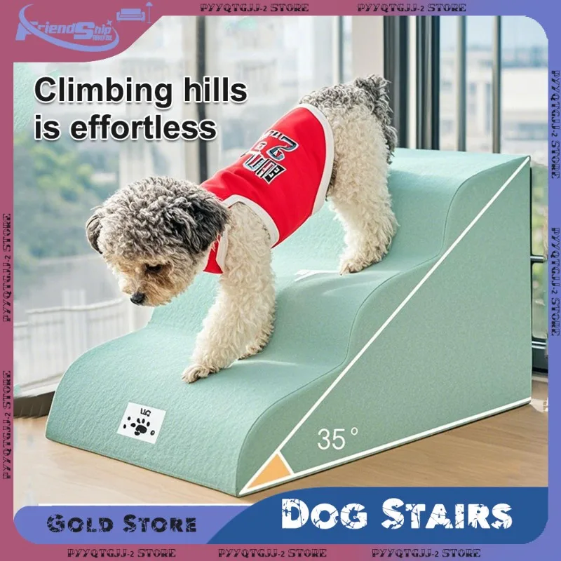 Removable Dog Stairs High Elasticity Sponge Dogs/Cats Ramp Ladder Non-Slip Steps For High Bed or Couch Training Pets Supplies pet ramp stairs