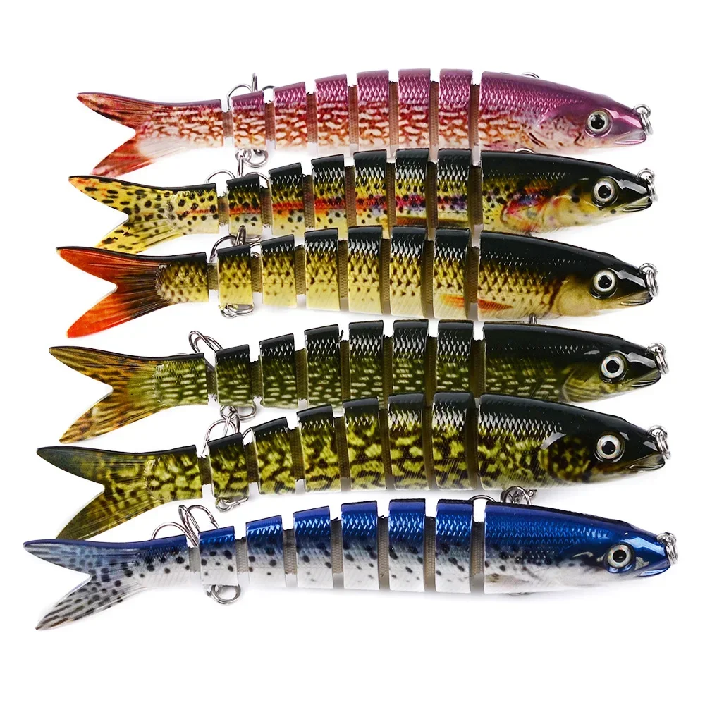 

High quality Fishing Lures 13.28cm LUYA 12 Colour Multi Section Lure 19g LUYA Plastic Lure Hard Bait Multi Section Fish