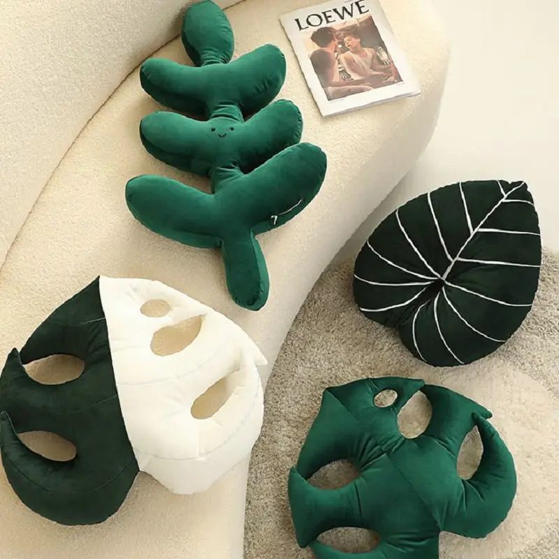 Nordic Leaf Pillow for Sofa Room Decor Bedroom Bed Cushion Monstera Throw Decorative Pillow Chair Cushion Home Decor Stuffed 2