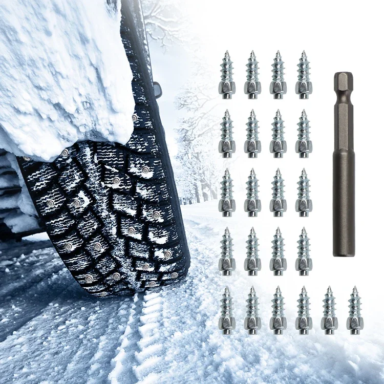 4*9/12mm Wheel Lugs Snow Screw Tire Studs Anti Skid Falling Spikes 100/200/300PCS For Car Motorcycle Bicycle Winter Emergency Wheel Tyre Studs