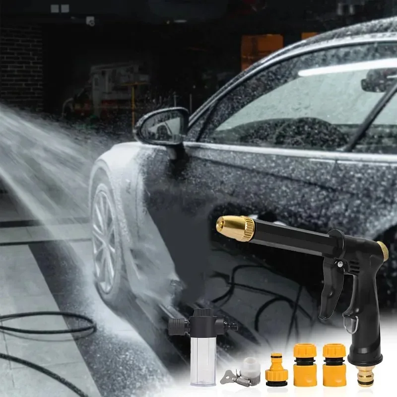 Pressure Washer Gun SEAMETAL-Pistolet nettoyeur haute pression canon &agrave; mousse arroseur de jardin pulv&eacute;risateur livres de voiture kit d'outils