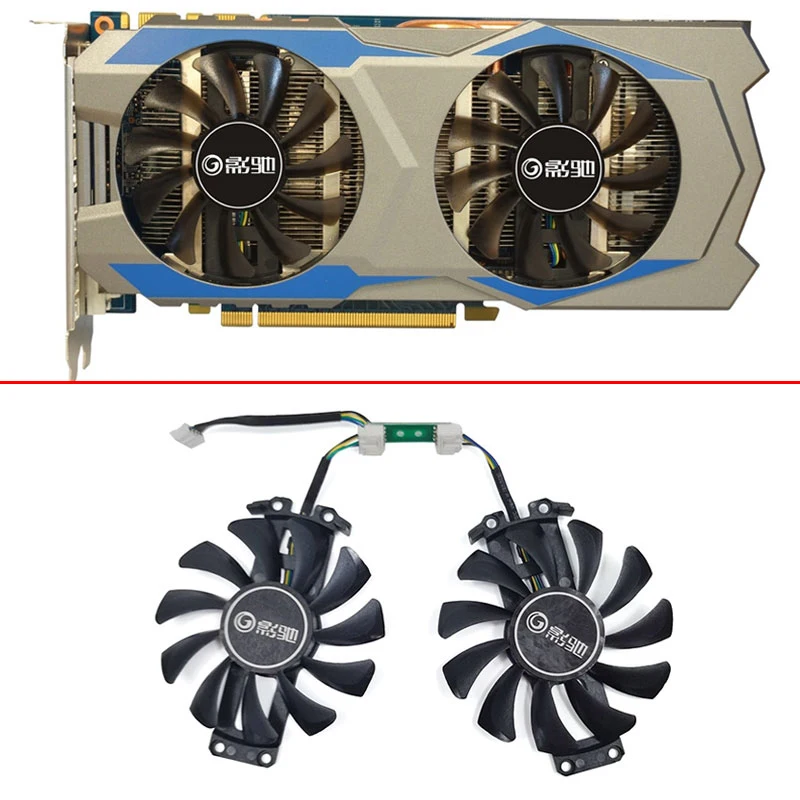 Фото Вентилятор для видеокарты KFA2 GTX760 Galaxy GTX 760, 75 мм, 4-контактный, GA81S2U, 12 В постоянного тока, 0,38 А №1