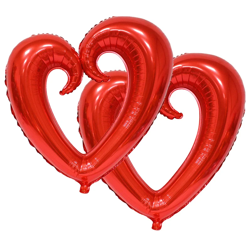 2 Stück 40 Zoll Hakenfolie Heliumballons 108 x 100 cm große herzförmige Hochzeit Valentinstag Party Dekoration Bälle Zubehör – Detail 4