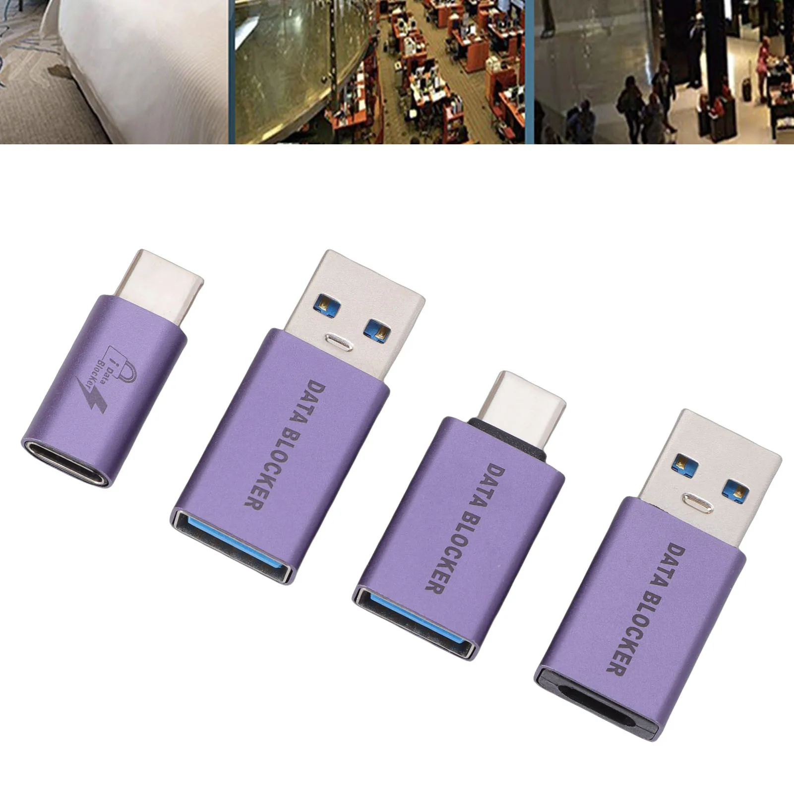 USB-A to USB-C Data Blocker - Secure Quick Charge Adapter