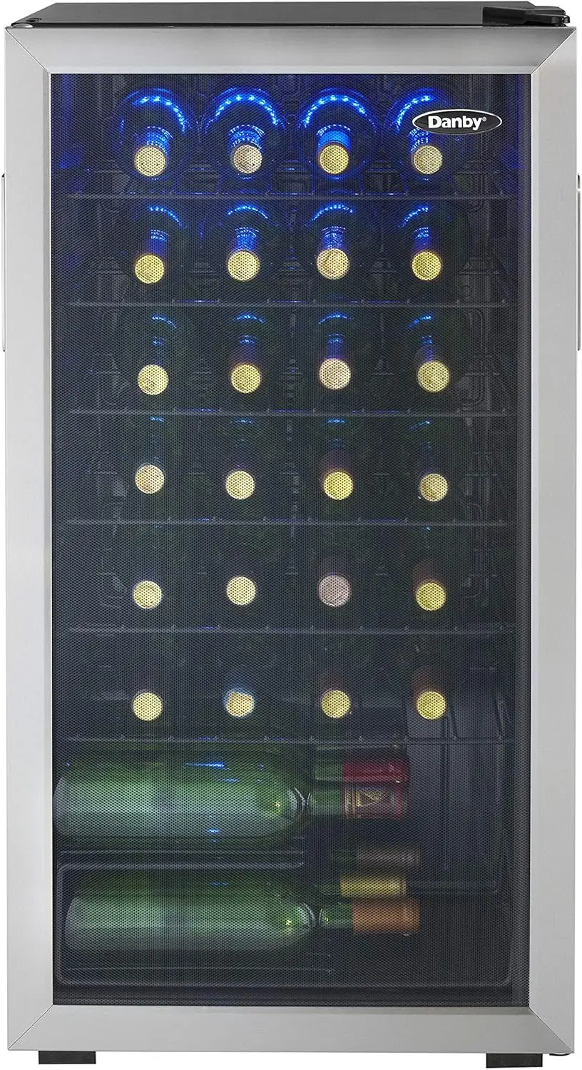 Free Standing Wine Cooler, Holds 36 Bottles, Single Zone Fridge with Glass Door-Chiller for Kitchen 2