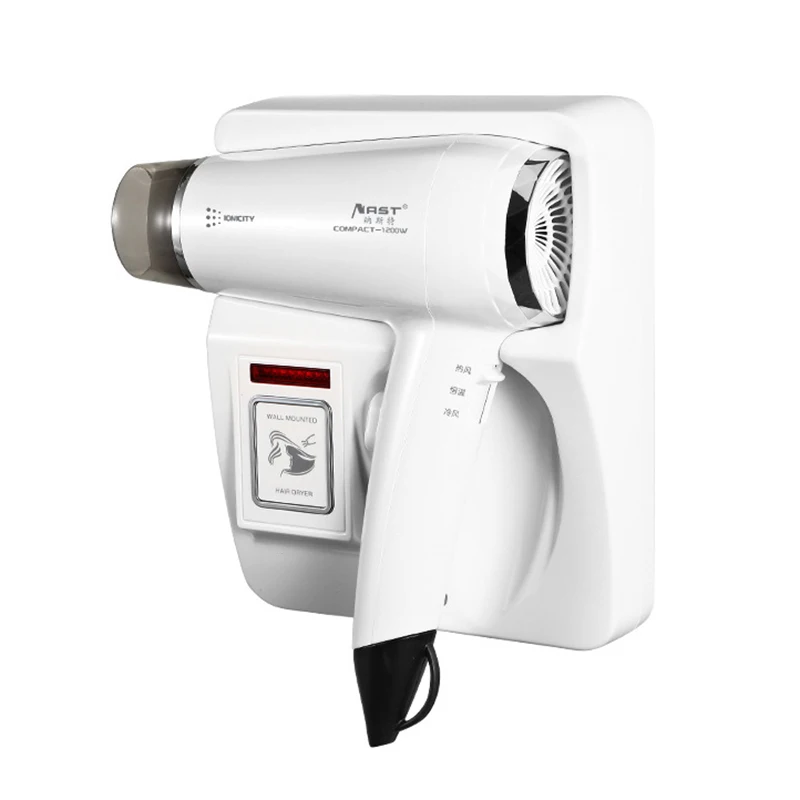Professional Hotel Hair Dryer Wall Mounted Negative ion Hairdryer with Holder Base 3 Gears Adjustment For Household Bathroom