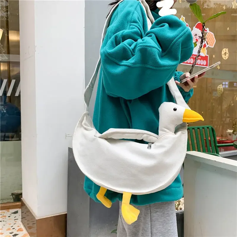 

Wome Cute cartoon duck crossbody bag girl large capacity goose funny shoulder bag