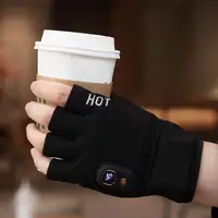 Heated Fingerless Gloves Heated Motorcycle Fingerless Gloves Electric Heating Mittens Winter Hand Warmer for Work Study Sports 2