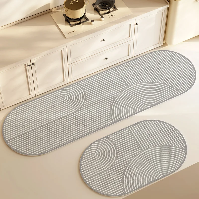 VIKAMA Modern Light luxury kitchen floor mat Entry door washless door mat Waterproof household non-slip and dirty foot RUG floor mat
