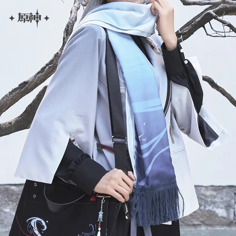 [Genuine] Scarf Genshin Impact Official Merch miHoYo Original Theme Series Shenhe Scarf Cosplay Couple scarf Anime Birthday Gift