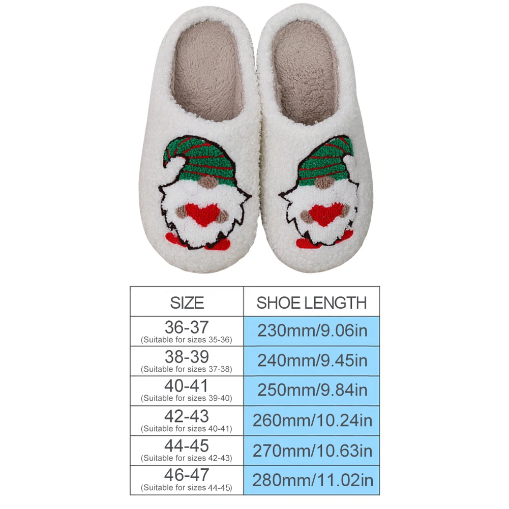Christmas Dwarfs Plush Slippers Cute Men And Women Home Warm Anti-Slip Fashion Winter Slippers As a Gift to Family and Friends
