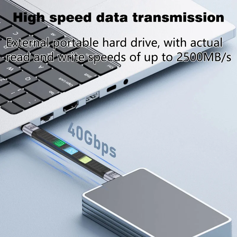 USB4  ̺ ȣȯ Ʈ 3/4, 40Gbps USB C CŸ ª ̺,  15  ƽ SSD ͸, 240W, 8K 60Hz