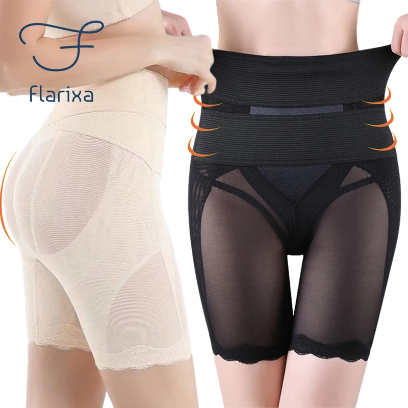 

Flarixa Lace Waist Trainer Body Shaper High Waist Flat Belly Shaping Panties Breathable Tummy and Hip Lift Pants Shapewear