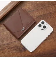 Men's Slim Money Clip Wallet Credit Card ID Holder Casual Male Leather Short Multi Card Holder Purses Business Man Bifold Wallet 4