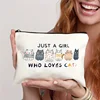 1pc Whimsical Cat Makeup Bag Compact Travel Cosmetic Case with Adorable Design, Durable Zipper Pouch and Portable Size 18x25cm 1