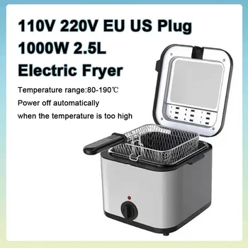 110V 220V 1000W 2.5L Home Multi Functional Electric Fryer Oil Fryer French Fries Chicken Wings Snack Machine 1