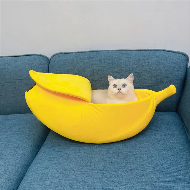 Winter Banana Pet Bedding Comfortable Cat Nest Mat Winter Cushion Warm Soft Funny Kitten Sleeping Bag Cute Cozy Dog Accessories 3