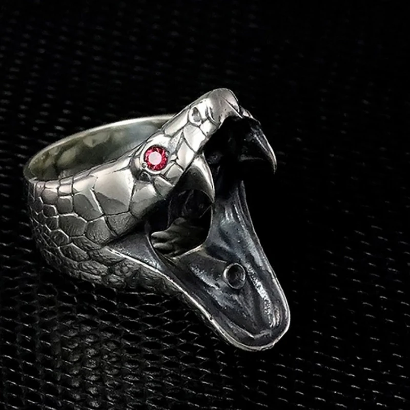 Wendalern Punk Grandi Anelli Serpente Argento Serpente Dito Anello Vintage Aperto Serpente Avvolgere Anello Esagerato Gotico Gioielli Anello Per Le Donne E Le Ragazze Anello Regolabile