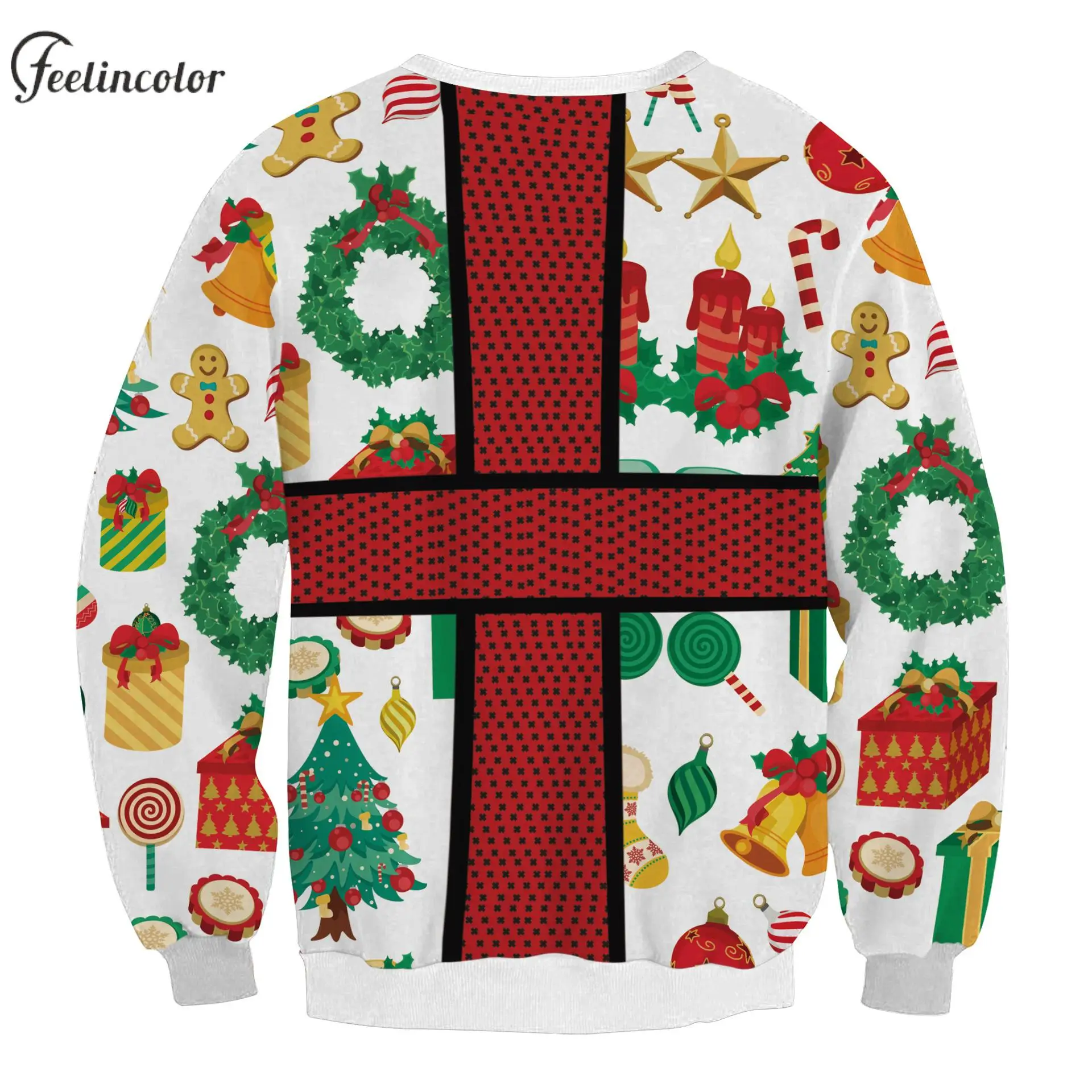 Christmas Sweatshirt for Women Pullover Oversized Streetwear Gift Pattern Tracksuit Couple Outfit Vintage Female Clothing
