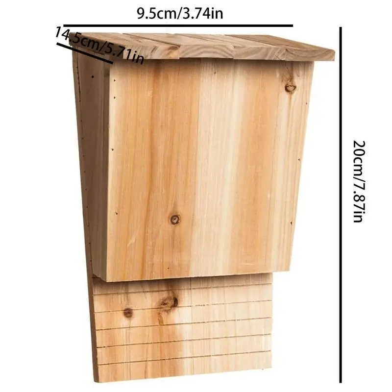 Large Outdoor Bat Houses Large Heavy Bat Box Weatherproof Screwed Untreated House Shelter for Garden Window Home Decoration