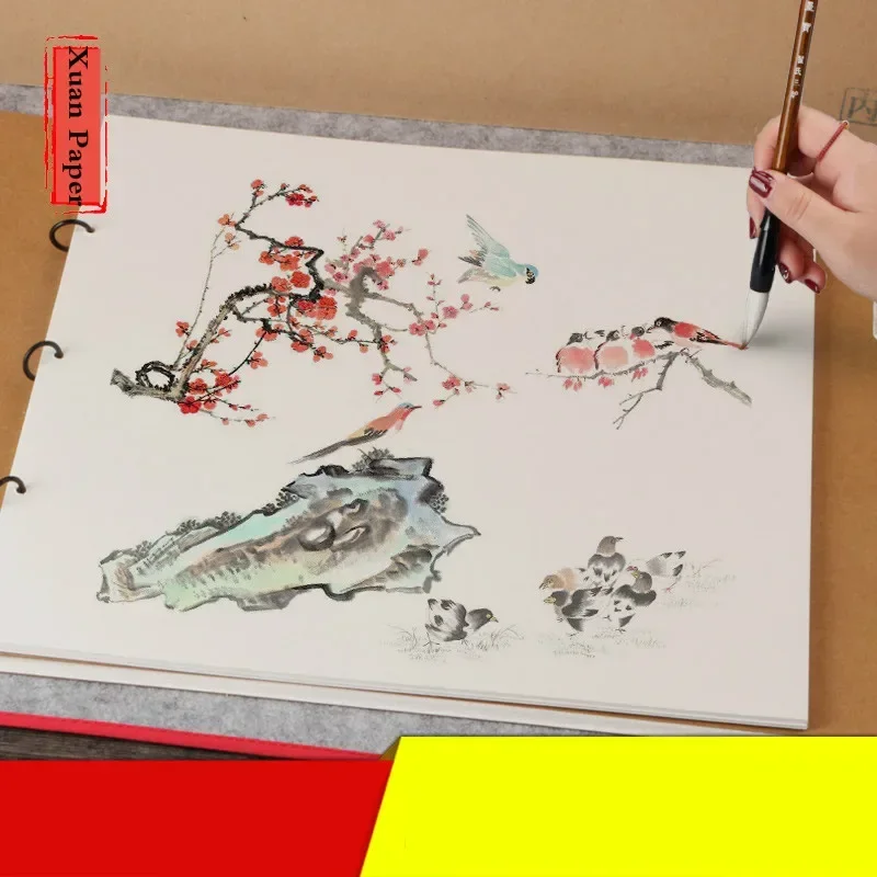 휴대용 섬유 카드 페인팅 종이, 캘리그라피 앨범, 스케치북 렌즈, 성인 라이스 스케치, Xuan