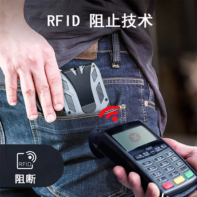 Portefeuilles voor heren, slanke pop-up creditcardhouder RFID-blokkering