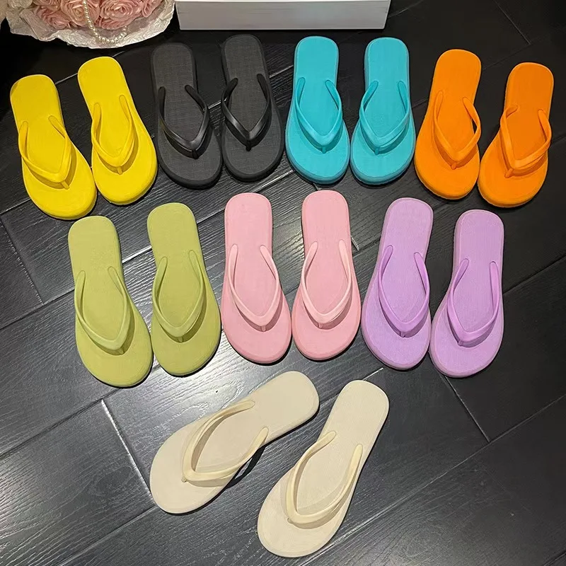 Solid Color Non-slip Leisure Couple Slippers Women Summer Beach Slippers Outdoor Women Flip Flops Breathable Beach sandals women 4