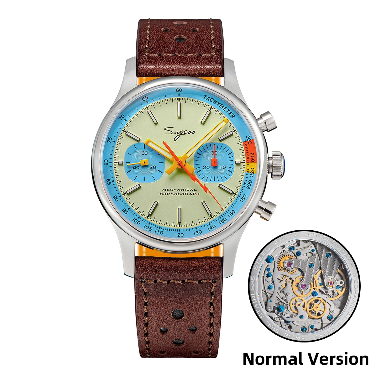 Sugess Fliegeruhr mit Möwenwerk Schwanenhals Armbanduhr mechanisch          - Bild 40 von 45