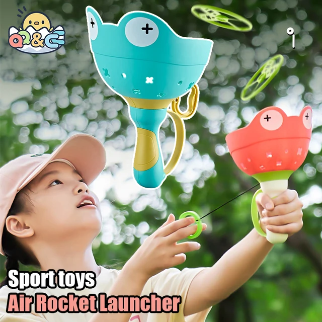 Air Ejectio Launcher Outdoor Toy Soaring Ejection Flying Disc Saucer Handle Launcher Jump Sport Game Education Toy for Children 1