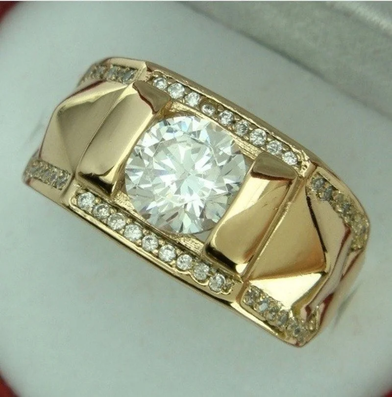Luxury Women Ring Metal Carving Gold Color Inlaid Zircon Stones Couple Ring Bridal Engagement Wedding Jewelry 1pcs womens ring