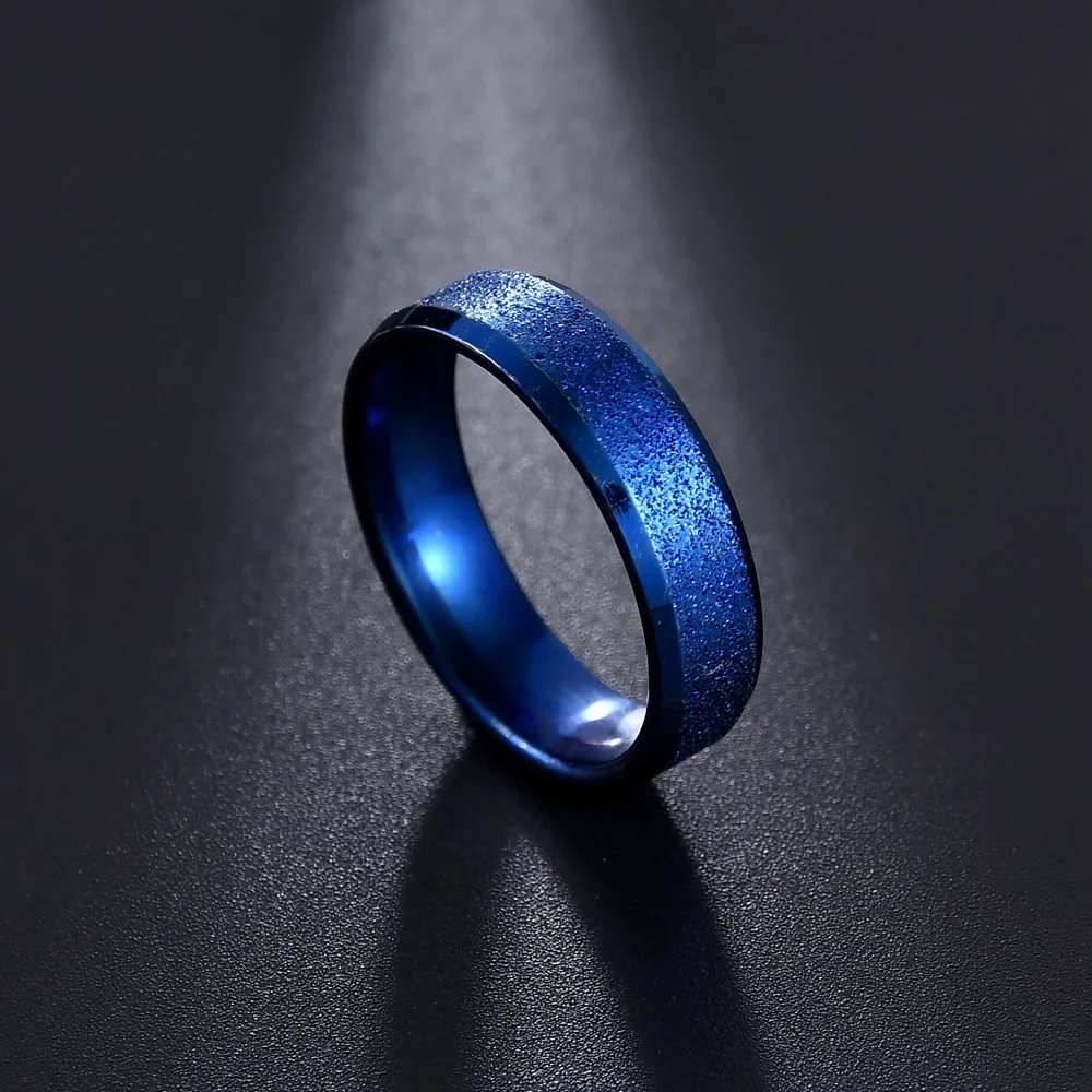 8mm Simple Men Ring Smooth Stainless Steel Blue Charms Rings Women's Couple Jewelry Gift wedding rings,signet ring,round rings,cross rings,temperature rings,silver ring,womens ring,fidget rings,couple rings,cubic zircon ring,turkish rings,finger rings,jewelry rings,ring jewelry,anime rings,moissanite ring,survival ring