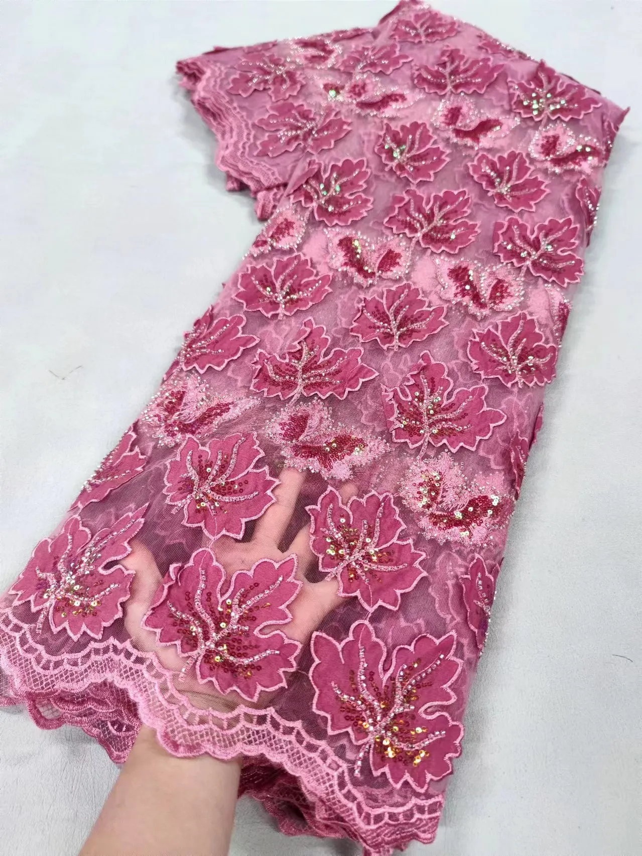 

2024 г., высококачественные африканские нигерийские вышитые женские платья для выпускного вечера, 5 ярдов, XL013