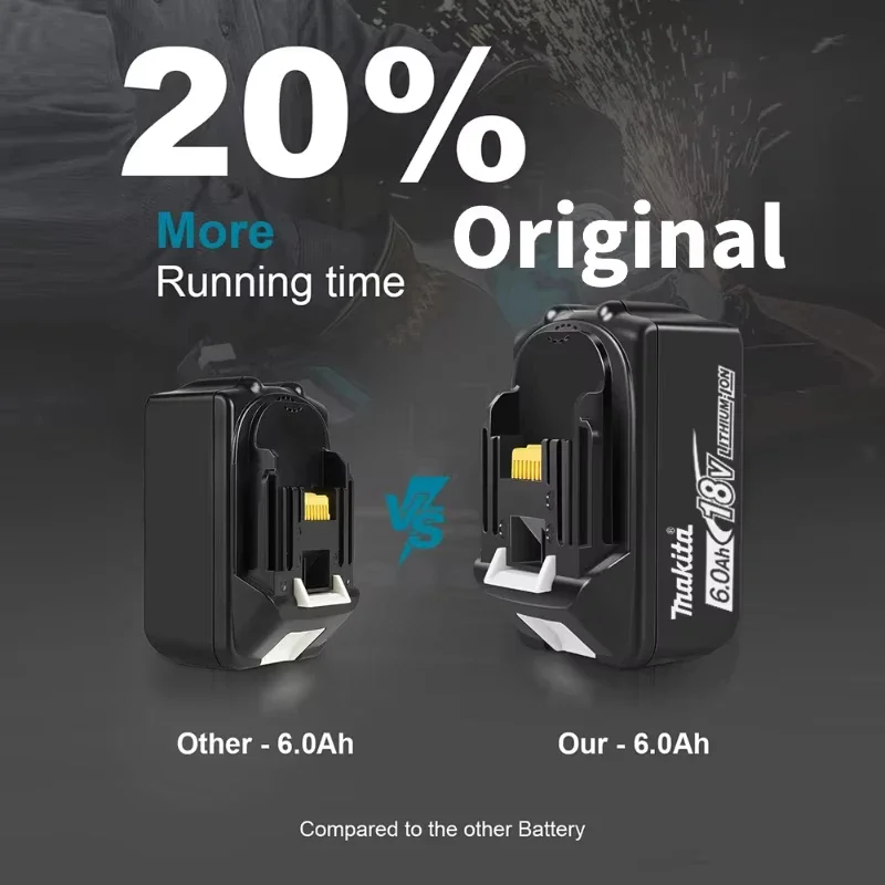Makita Battery 18V 6.0Ah Rechargeable Battery Replacing Makita BL1830BL1840BL1850BL1860B Power Tool Battery
