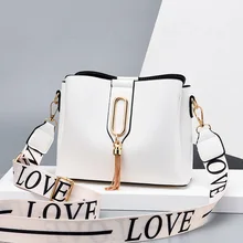  Women shoulder bag female leather bag 2020 new fashion girl crossbody bag wild bucket bags wide shoulder strap handbag 
