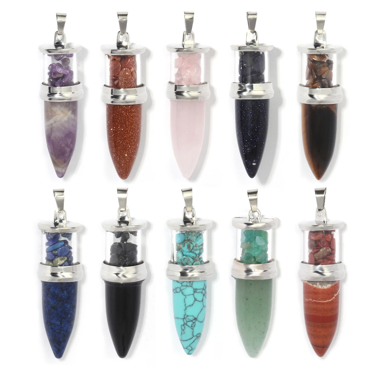 

Natural Amethyst Opal Cone Pendants Aventurine Stone Pendants Necklace Jewelry Making DIY Charms Accessories 70x70x20mm 1pcs