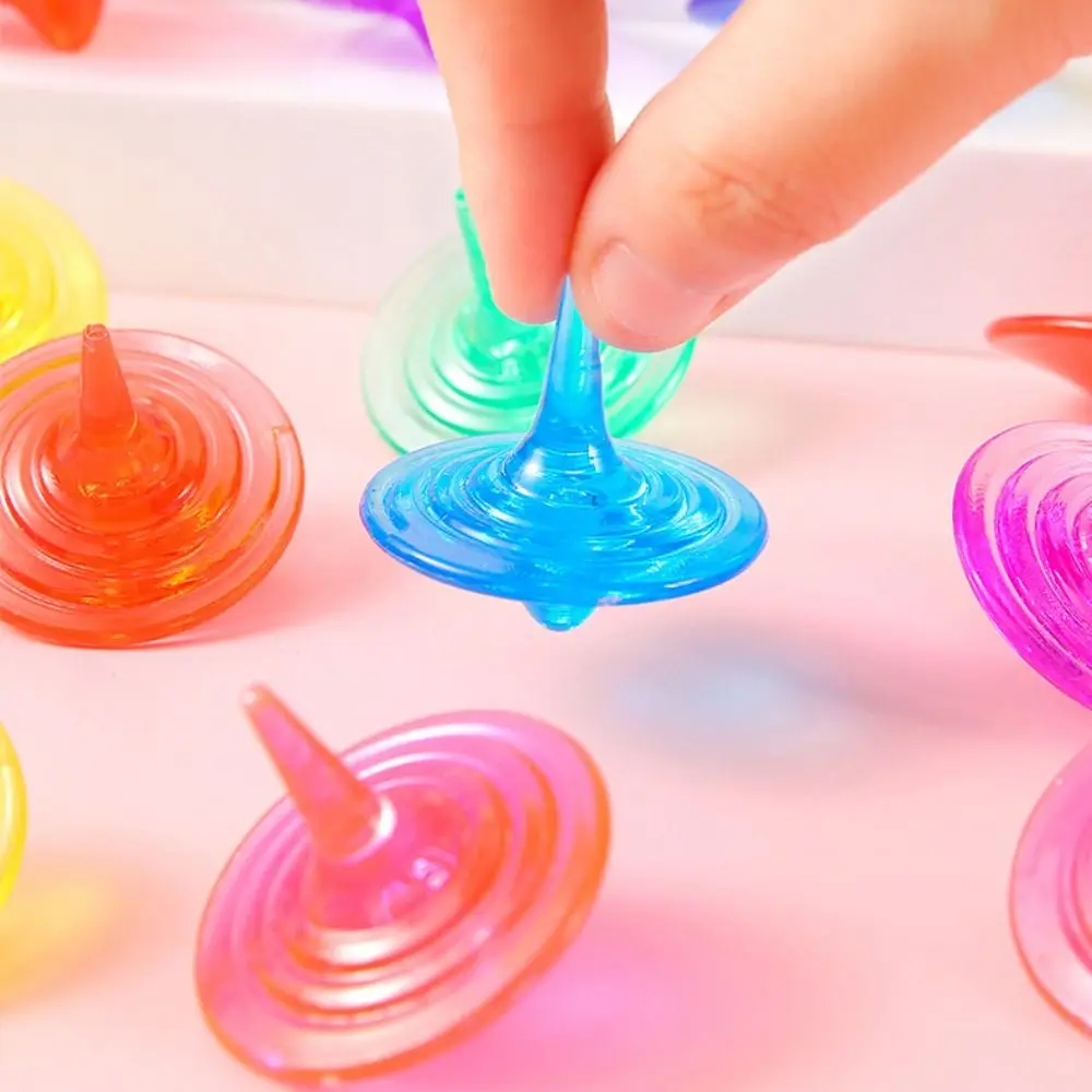 Mini Colorful Acrylic Gyro Educational Interactive Rotating Gyroscope Safety Handmade Spinning Top Kids/Children