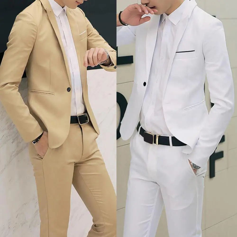 One Button Suit Soft Well-knit Handsome Slim Fit Business Leisure Tailored Suit Tailored Wide Application