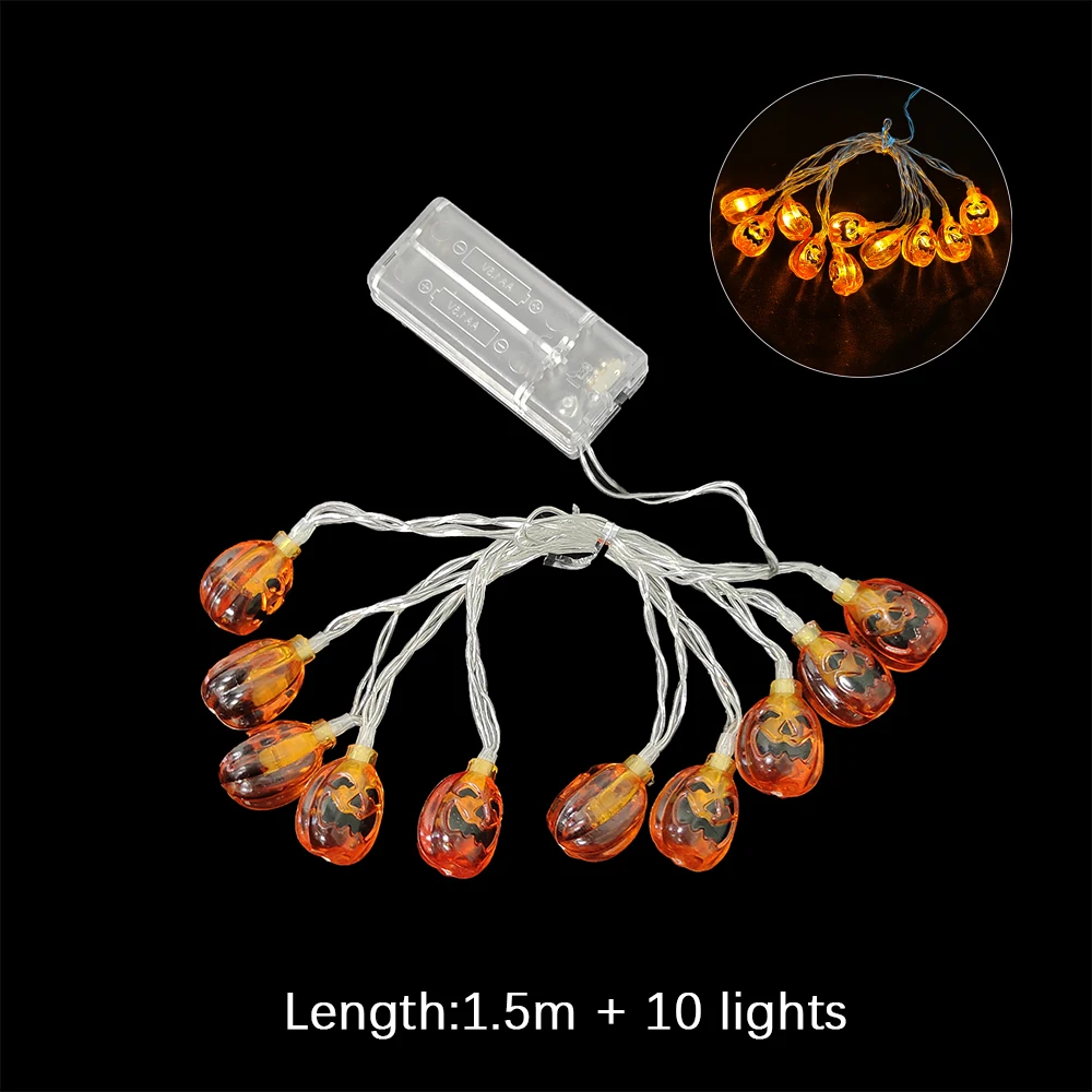Halloween Light Strings Pumpkin Bat Ghost Spider Lamp Diy Hanging Decor Lights 2025 Happy Halloween Decorations Party Supplies