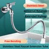 Stainless Steel 360° Universal Faucet Extender Anti-Splash Head Nozzle Aerator Bendable Sink Extension Hose Kitchen Accessories 1
