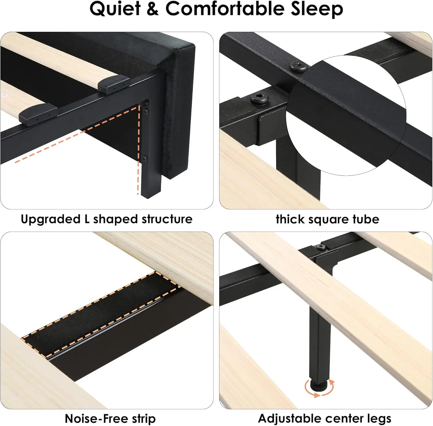 Queen Size Bed Frame 54" Tall Headboard with Gorgeous Button Tufted and Nail, Velvet Fabric Upholstered Bed Frame includes