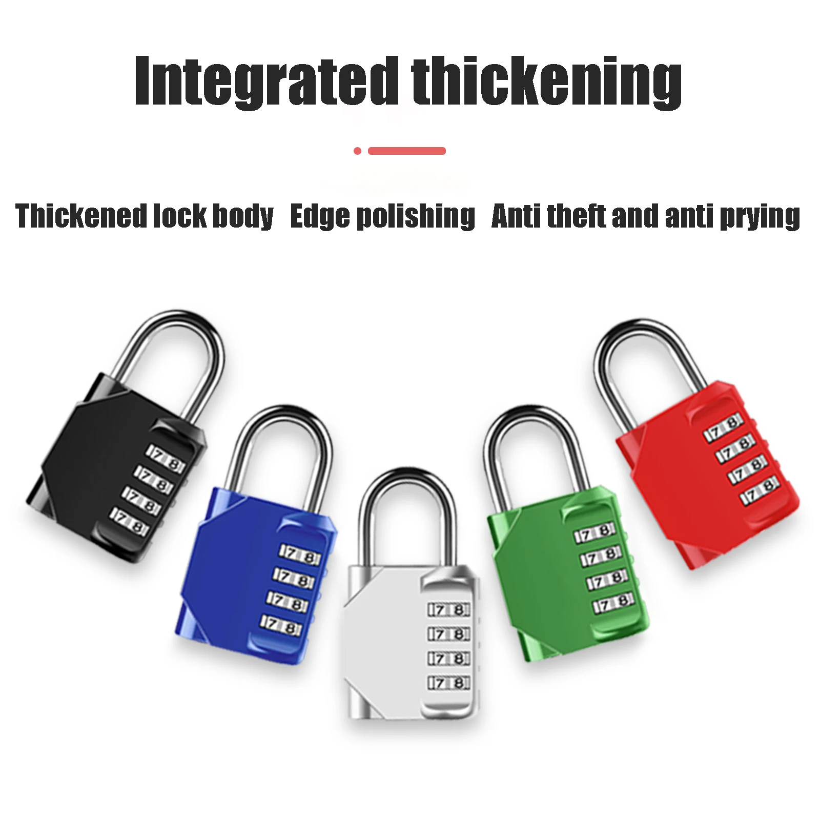 Travel Padlock Anti-theft Backpack Small Padlock Resettable 3/4 Digit Combination thumbnail 8